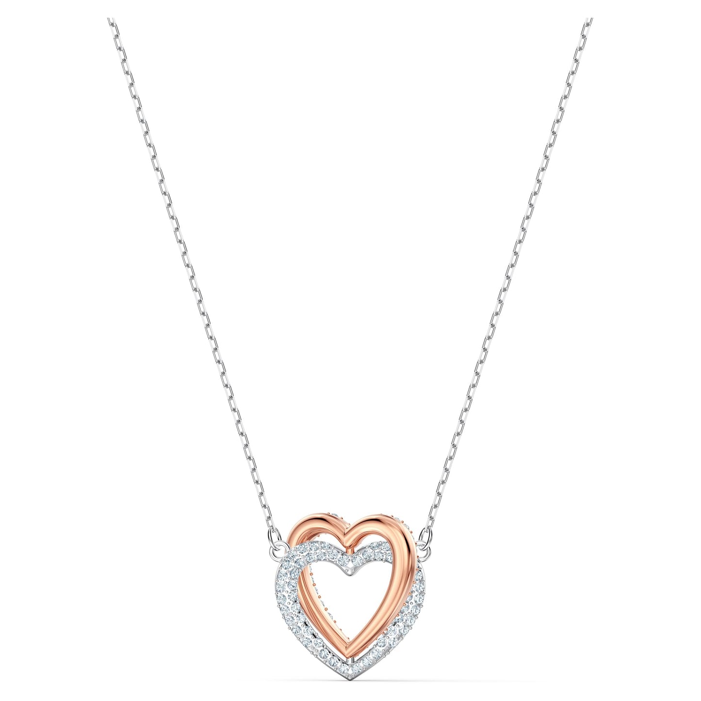 Swarovski Hyperbola Pendant Necklace for Women, with a Mixed Metal Plated Finish and Clear Crystal Pav