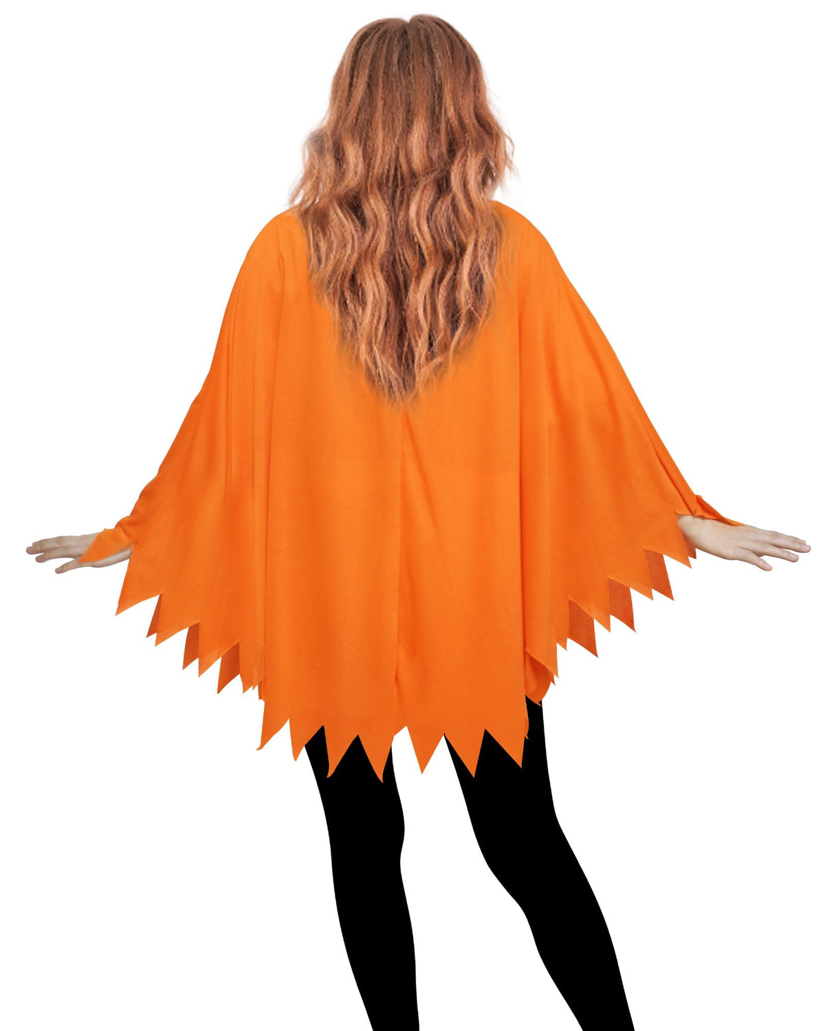 CONGRU 3 PCS Pumpkin Costume for Women Adults, Poncho With Beret and Candy Bag, Halloween Costume