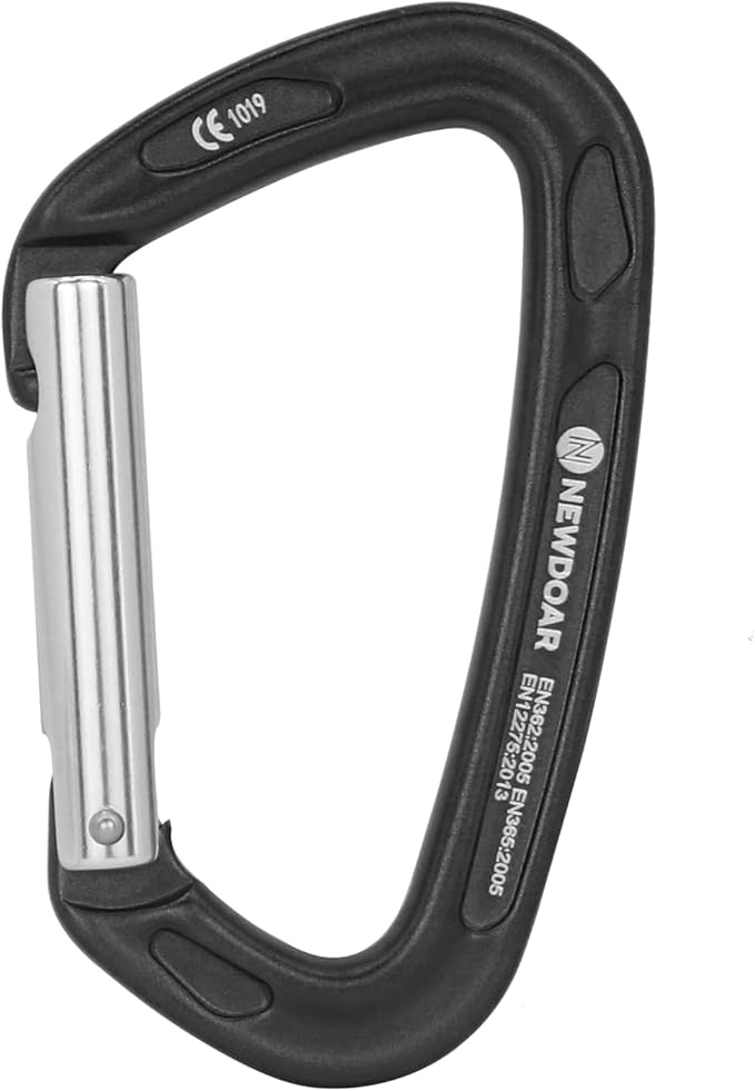 NewDoar Ultra-Light Aluminum Quickdraws Straight 2-Pack, Lightweight Rock Climbing Quickdraw Set with Keylock Nose for Alp...