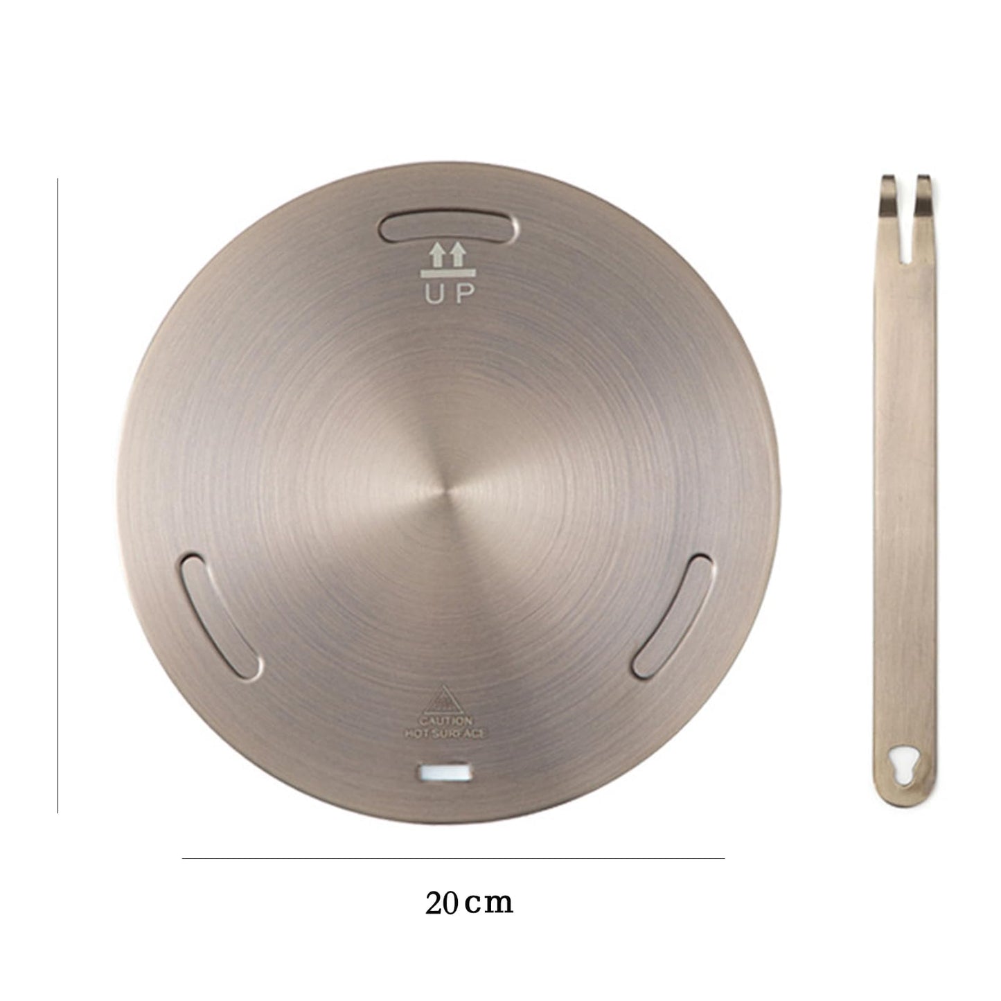 7.9Inch Heat Diffuser Plates for Gas Electric Stoves, Flygragon Stainless Steel Cooking Induction Adapter Plate for Glass Cooktop, Detachable Handle Induction Cooktop Converter Plate