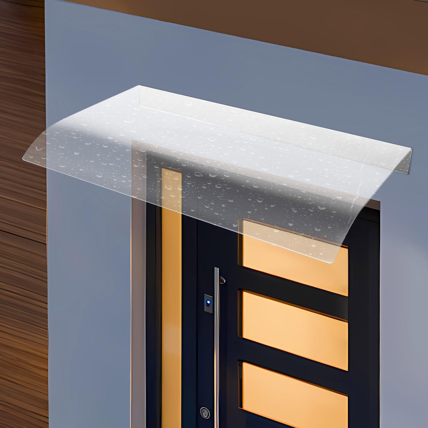 Awning Canopy,Clear Rain Shelter Cover,Window Awning Door Canopy, Patio Awning Canopy,Door Awning Polycarbonate Outdoor Entrance Awning for Front & Rear Doors Windows (Clear, 13.58 * 23.62")