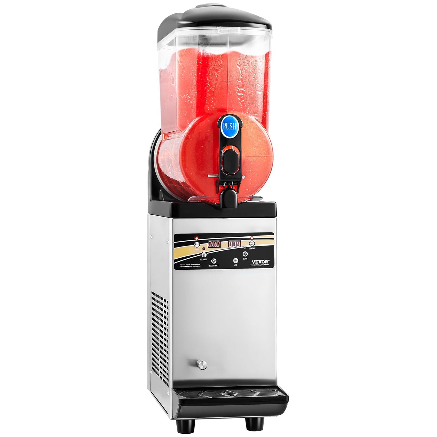 VEVOR Slushy Machine, 15L Single Tank Commercial Margarita Machine, 60 Cups Stainless Steel Margarita Smoothie Frozen Drink Machine, Slushie Machine for Home Party Restaurants Cafe Bars