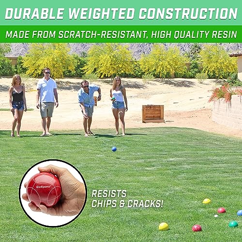 GoSports 90 mm Bocce Ball Sets - Outdoor Lawn Game - Composite or Resin