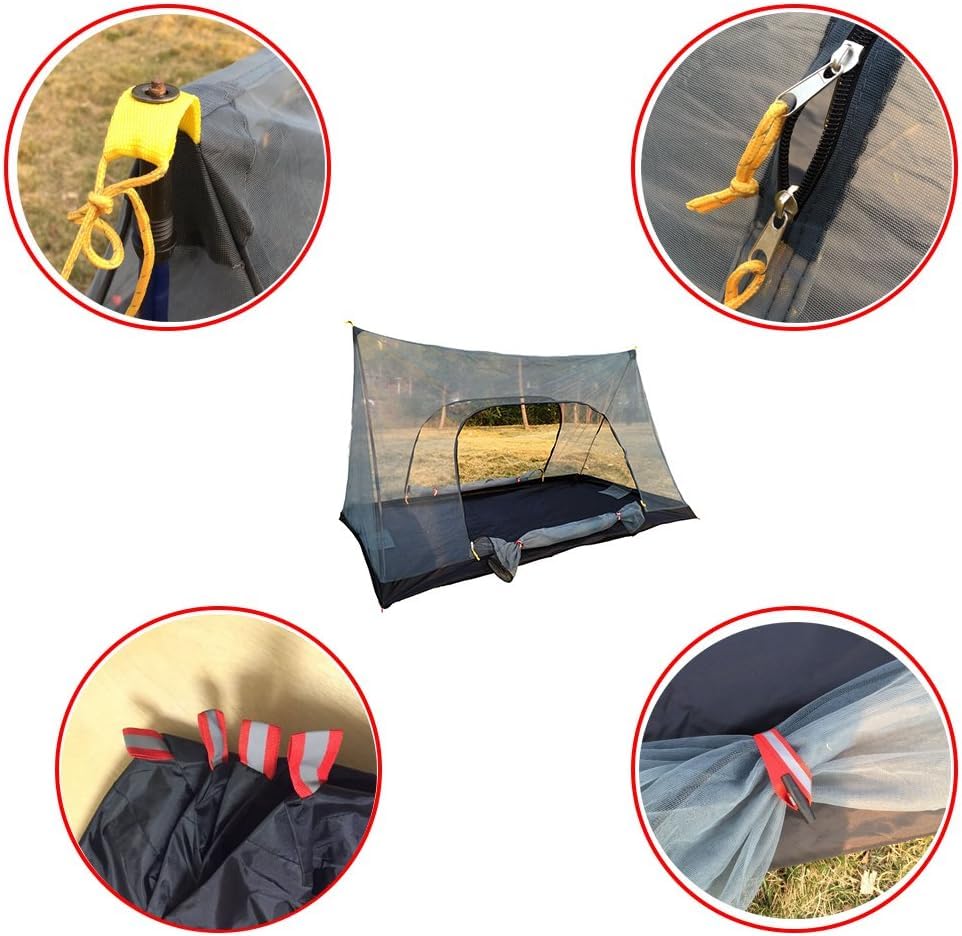TOLVPWR Ultralight Mosquito Net Tent for 1 Person, Tear-Resistant Mesh Bug Shelter with Double Doors, Hanging Hook & Stora...