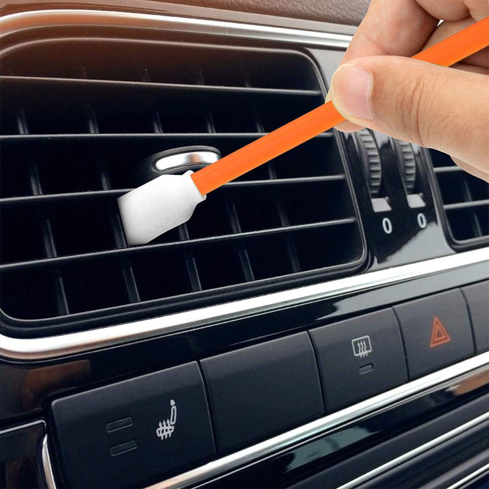 Wellgler 5.11" Foam Cleaning Swabs for Electronics, Cameras, Optics or Inkjet Printers, Foam Swabs, Printhead Cleaning (100 Orange)