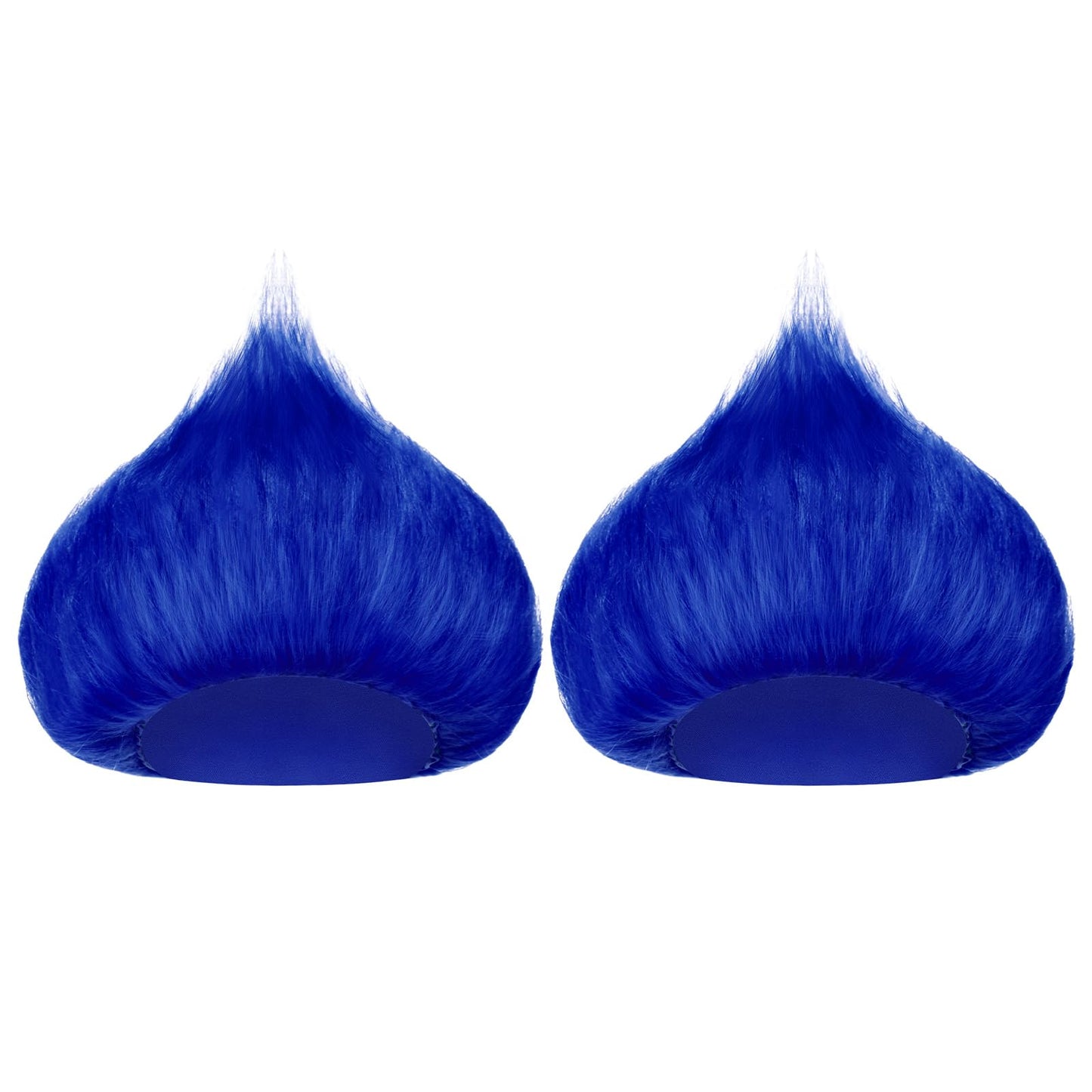 Geyoga 2 Pcs Unisex Funny Wig Hairy Costume Funky Hairband Crazy Wig Hair for Halloween Costume Party (Royal Blue)