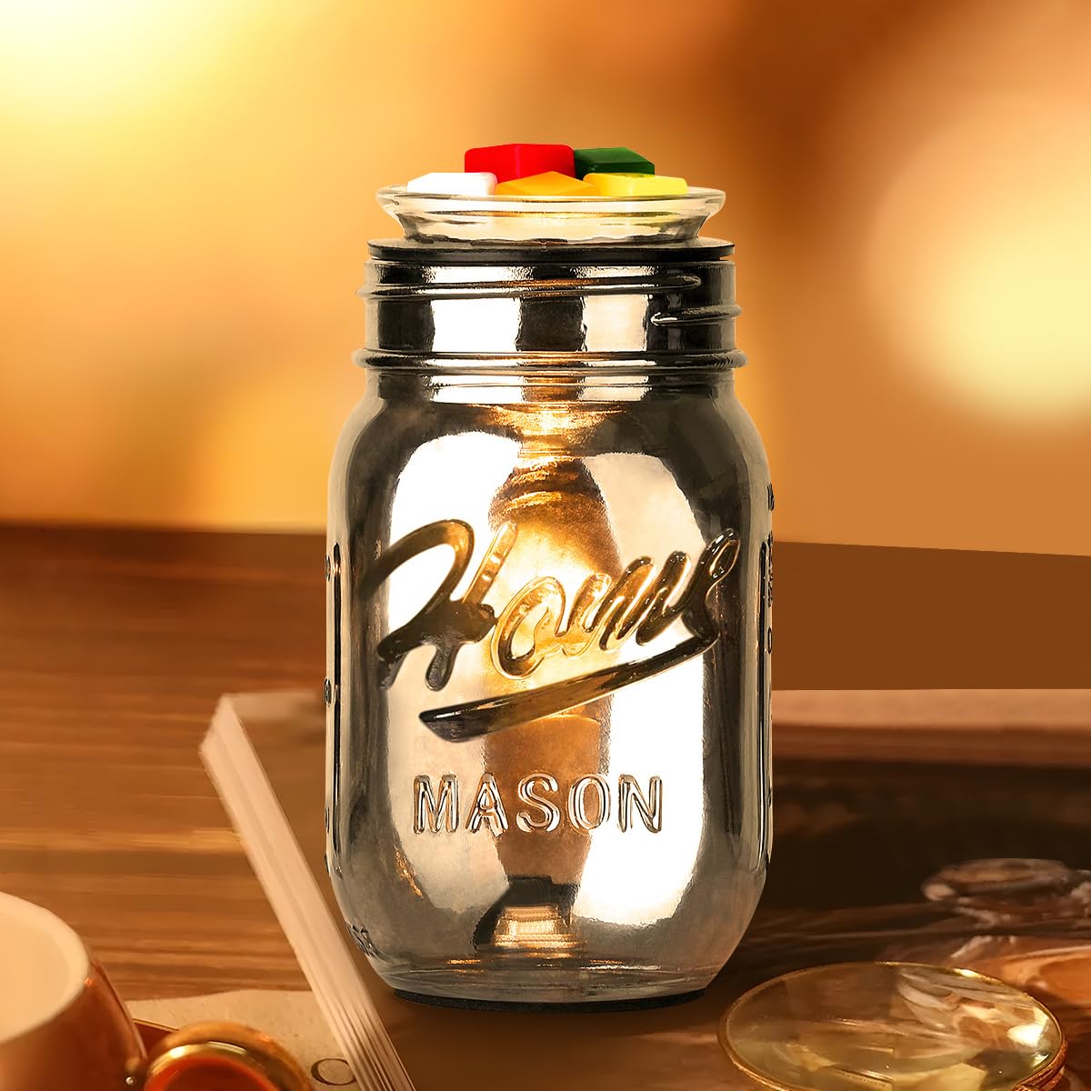 Pluggable Fragrance Warmer- Decorative Plug-in for Warming Scented Candle Wax Melts and Tarts or Essential Oils (Black)
