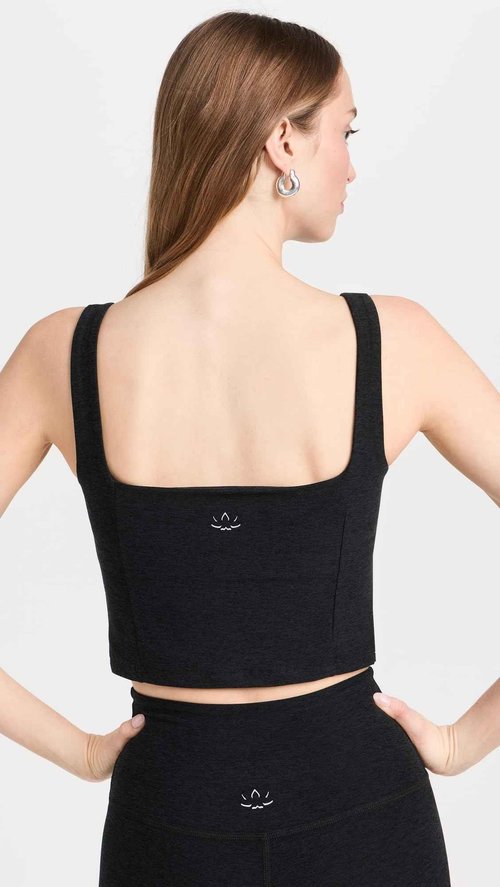 Beyond Yoga Women's Spacedye Impress Cropped Tank, Darkest Night, XL