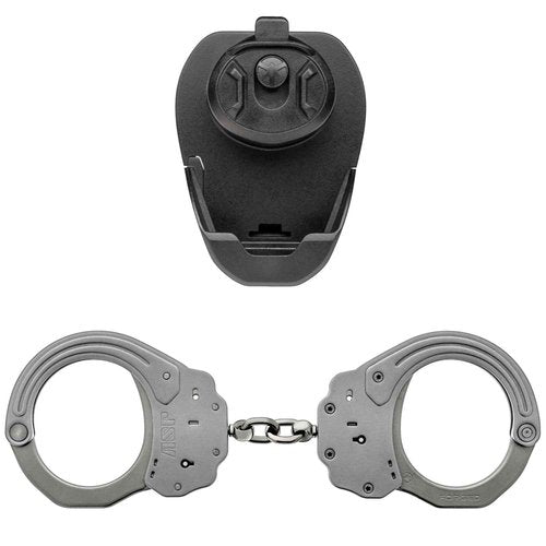 ASP Sentry Chain Cuffs + Exo Sentry Case, Handcuff Case, Professional Grade, Forged Steel Bows, Dual-Sided Keyways, and Double Lock Slots
