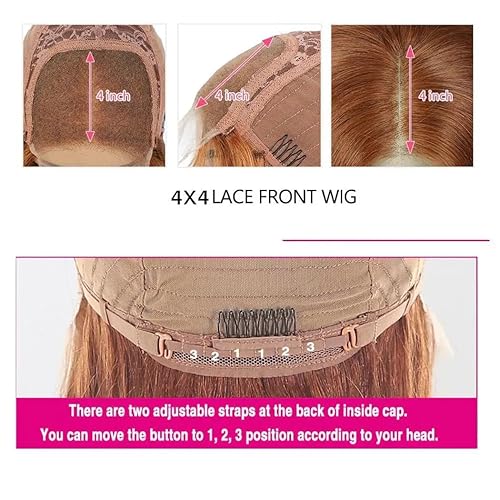 MUPRETTY 18A Raw Brown Bob Wigs Human Hair 4x4 Lace Closure Wig Brown Wig Human Hair Keep Silky And Smooth After Multiple Washes(14Inch)