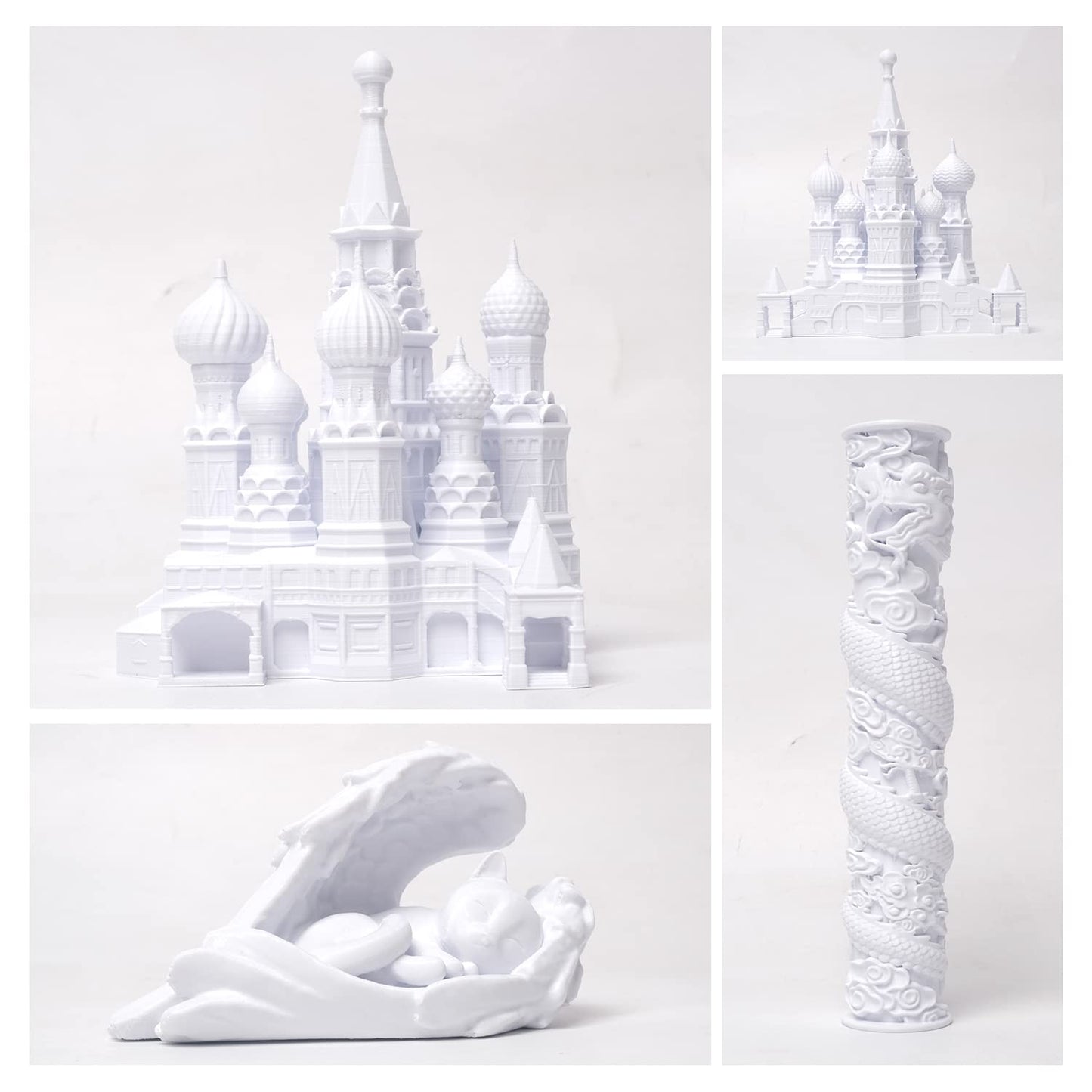 3DHoJor PLA Pro Filament 1.75mm Cold White,PLA Plus Filament, Odor Free, Clog Free 3D Printer Filament,1kg Cardboard Spool (2.2lbs), Dimensional Accuracy +/- 0.03 mm, Fit Most FDM 3D Printer
