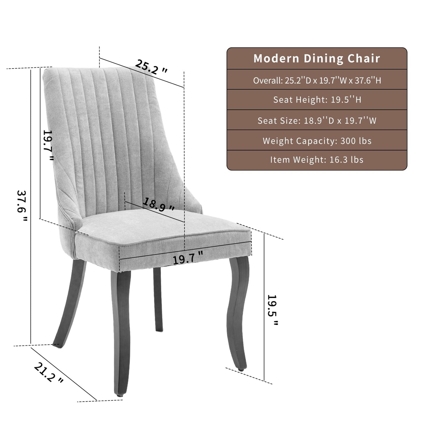 ZenNook Mid Century Modern Dining Chairs Set of 6, Beige Fabric Upholstered Kitchen & Dining Room Chairs Set of 6