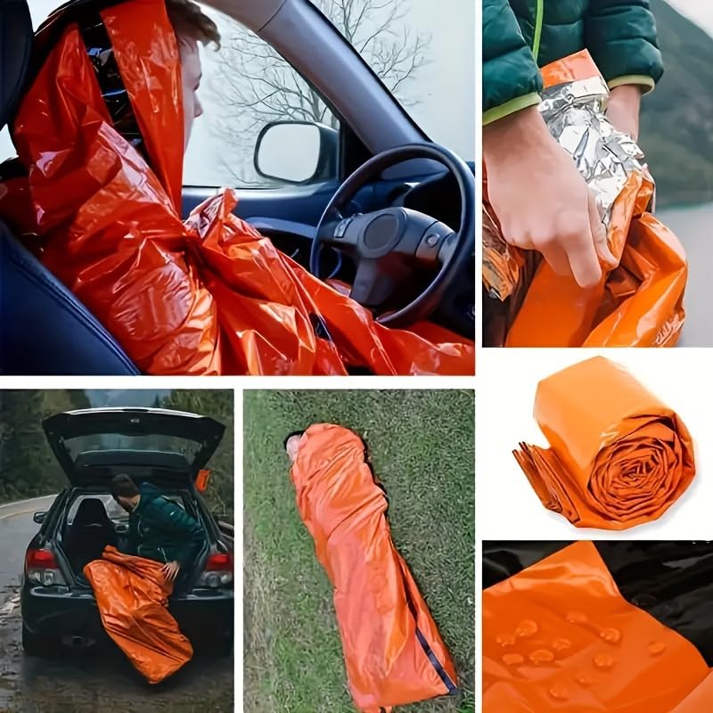 Sleeping Bags, Portable Sleeping Bag Waterproof Blanket for Camping Hiking and Other Outdoor Activities, Orange