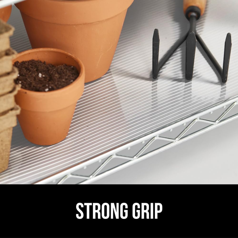 GORILLA GRIP DuraGuard Shelf Liner, 20x20 Non-Adhesive Cabinet Liners for Kitchen Drawers, Shelves, Refrigerator, Pantry Storage, Bathroom Closet, Durable Waterproof BPA Free Ribbed Plastic, Clear