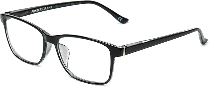 Foster Grant Unisex Payton Anti-fog Blue Light Readers Rectangular Reading Glasses