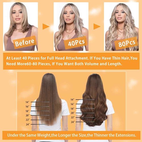 YDDM Tape in Hair Extensions Human Hair Auburn 22 Inch 20pcs 100% Remy Human Hair Straight Invisible Seamless Remy Tape in Hair Extensions for Women(33A#, 22 Inch)