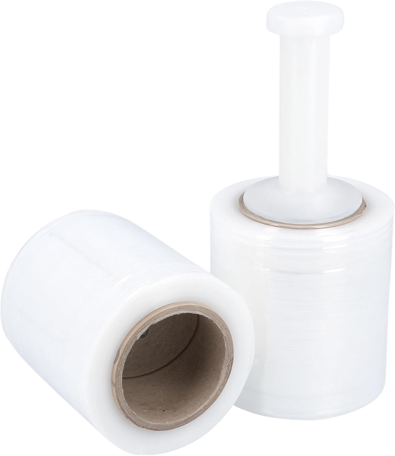 PSBM Mini Stretch Wrap with Handle, 12 Pack, 6 Inch x 1000 Feet, 90 Gauge, Clear, Small Plastic Cling Film for Pallets Moving Storing