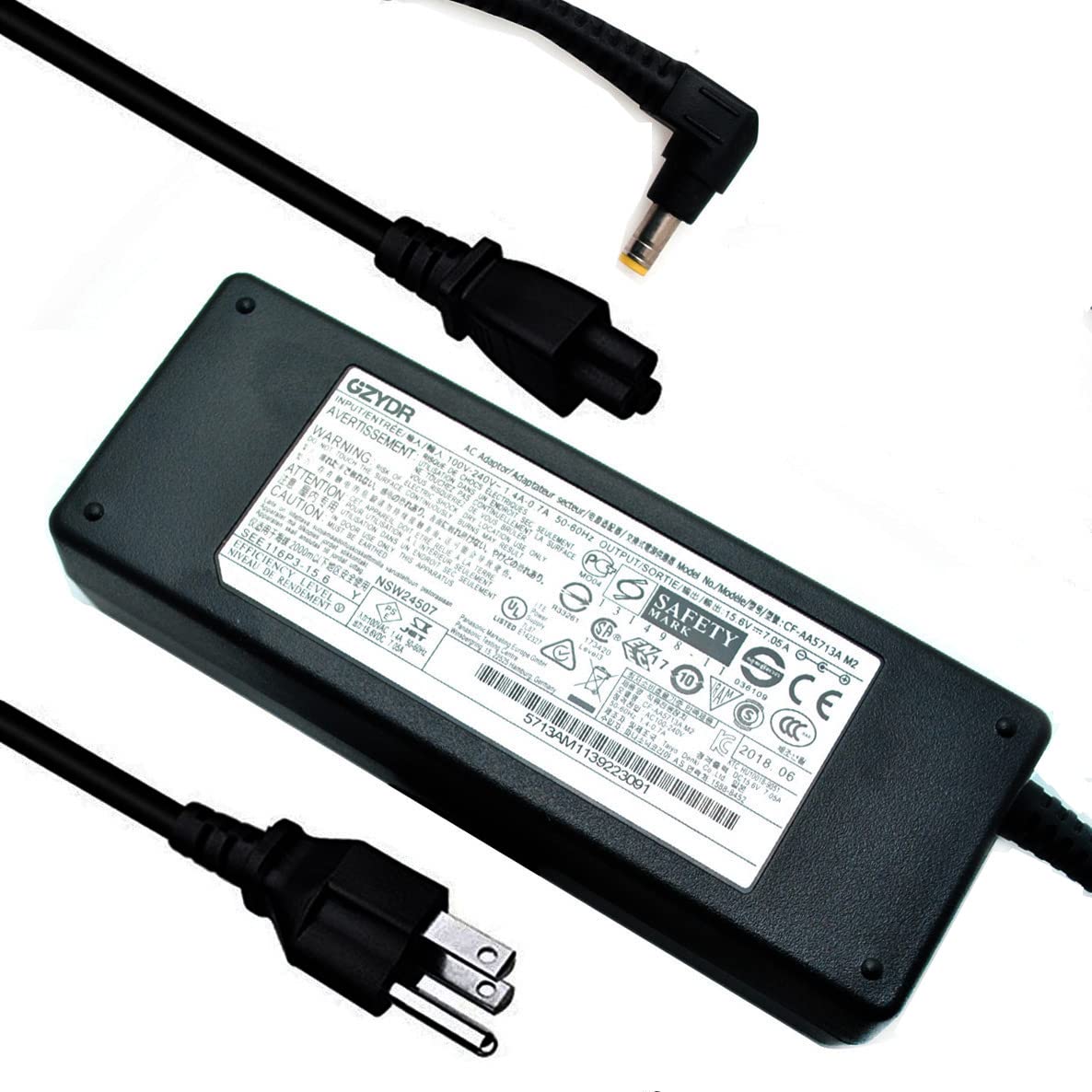 New 110W 15.6V 7.05A Cf-Aa5713A M2 Cf-Aa5713A M1 Power Charger For Panasonic Toughbook Cf-31 Cf-53 Cf-52 Cf-19 Cf-54 Cf-33 Cf-74