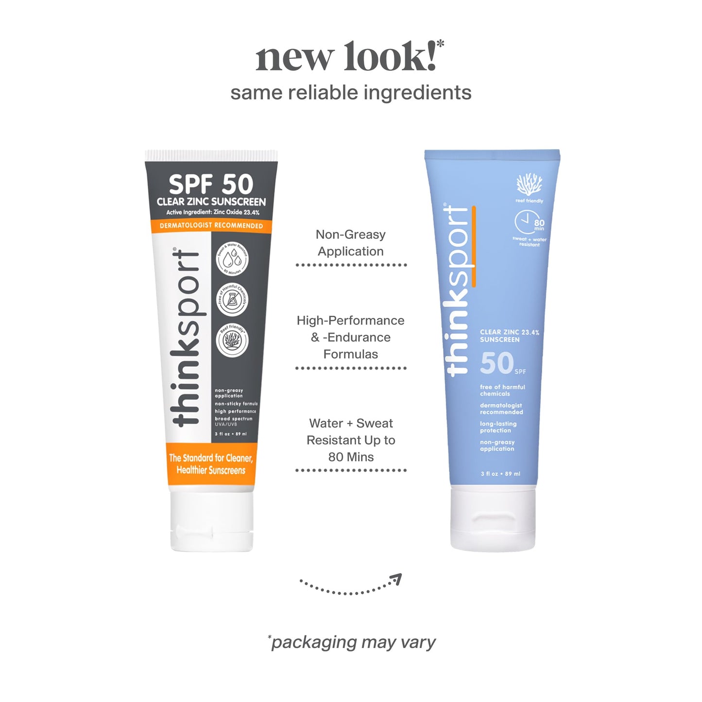 Thinksport Mineral Sunscreen, SPF 50 Clear Zinc Oxide Sunscreen, 3 Fl Oz, Natural, Water Resistant, Reef Safe, Broad Spectrum UV