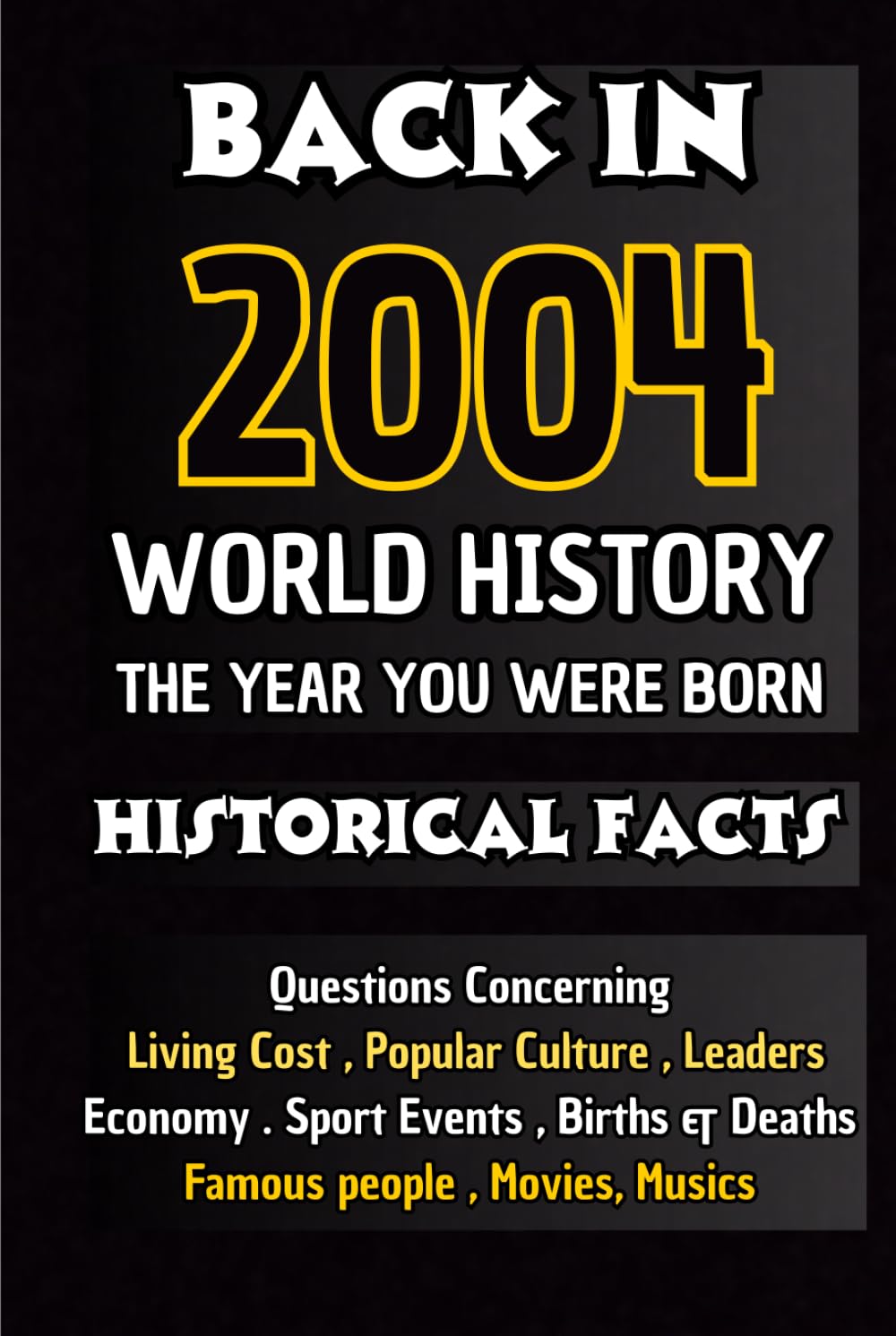 Back In 2004 World History The Year You Were Born: All Important Historical Facts Assembled Questions l Unique Anniversary Gift for People Who Born ... Culture,Famous People,Economy...)