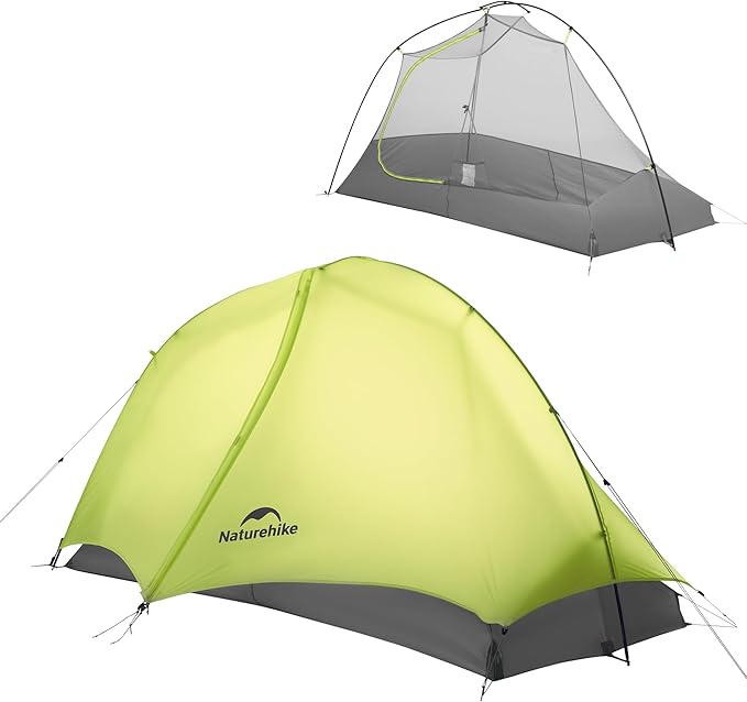 Naturehike Star Trail 2.3lb One Person Tent, Easy Setup, Compact, Spacious, Ultralight 1 Person Backpacking Tent for Campi...