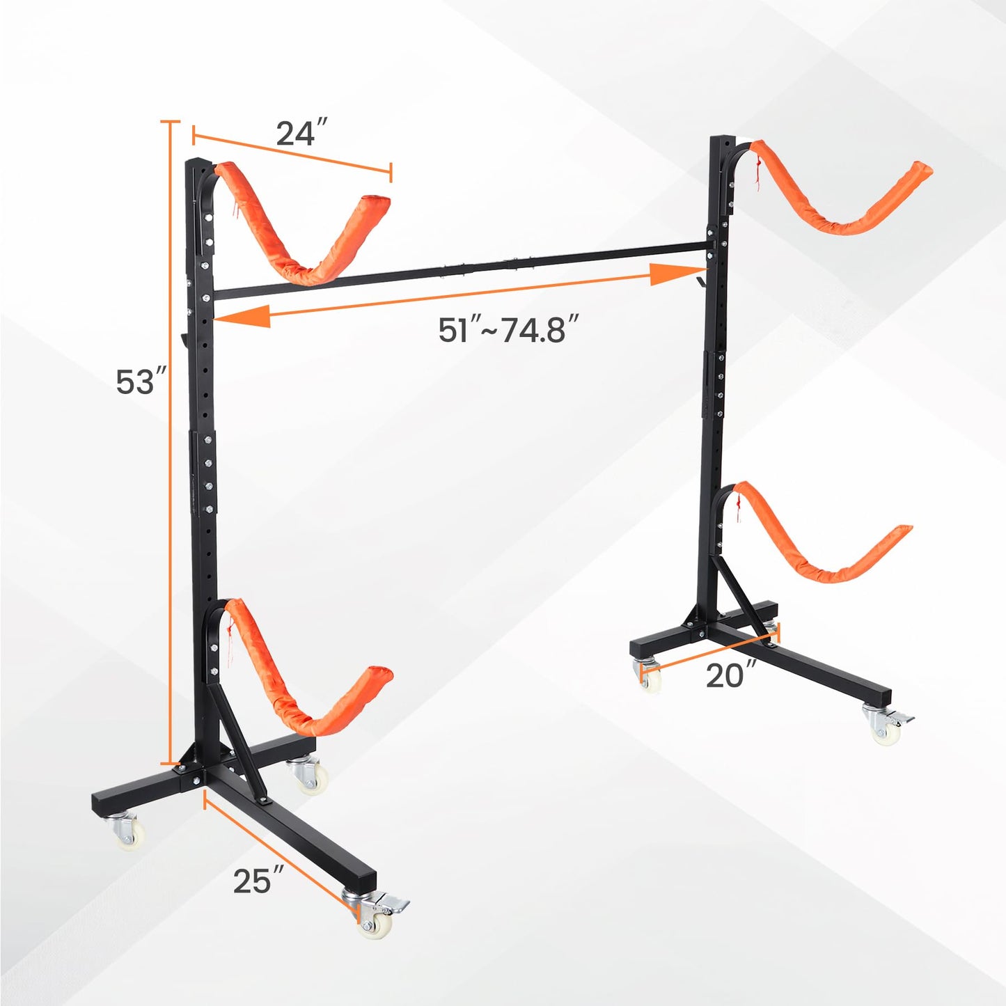 Neorexon Freestanding Kayak Storage Rack, Kayak Racks for Outdoor Storage 2 Kayak, Kayak Stand Heavy Duty Storage for Kayaks, Canoes, SUP and Surfboards