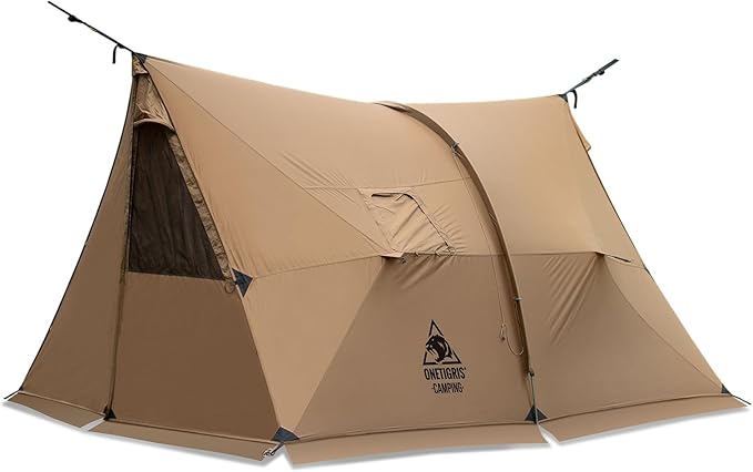 OneTigris ASH Canopy Hammock Hot Tent, Spacious Waterproof Windproof 4 Season Tent with Poles for Camping, Hiking, Bushcra...