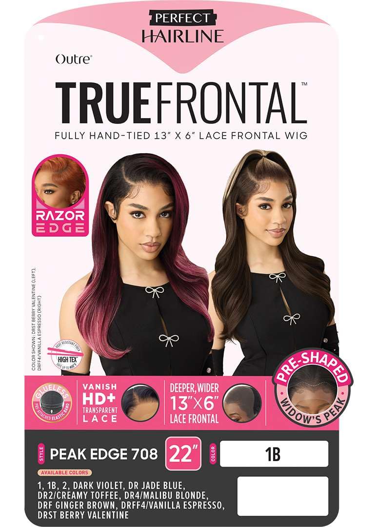 Outre Lace Front Wig - Perfect Hairline 13X6, Synthetic Hair, Dark Violet