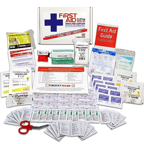 OSHA & ANSI First Aid Kit Refill/Upgrade, 25 Person, 78 Pieces, ANSI 2021 Class A for Office, Business, Home or car Boxes ...