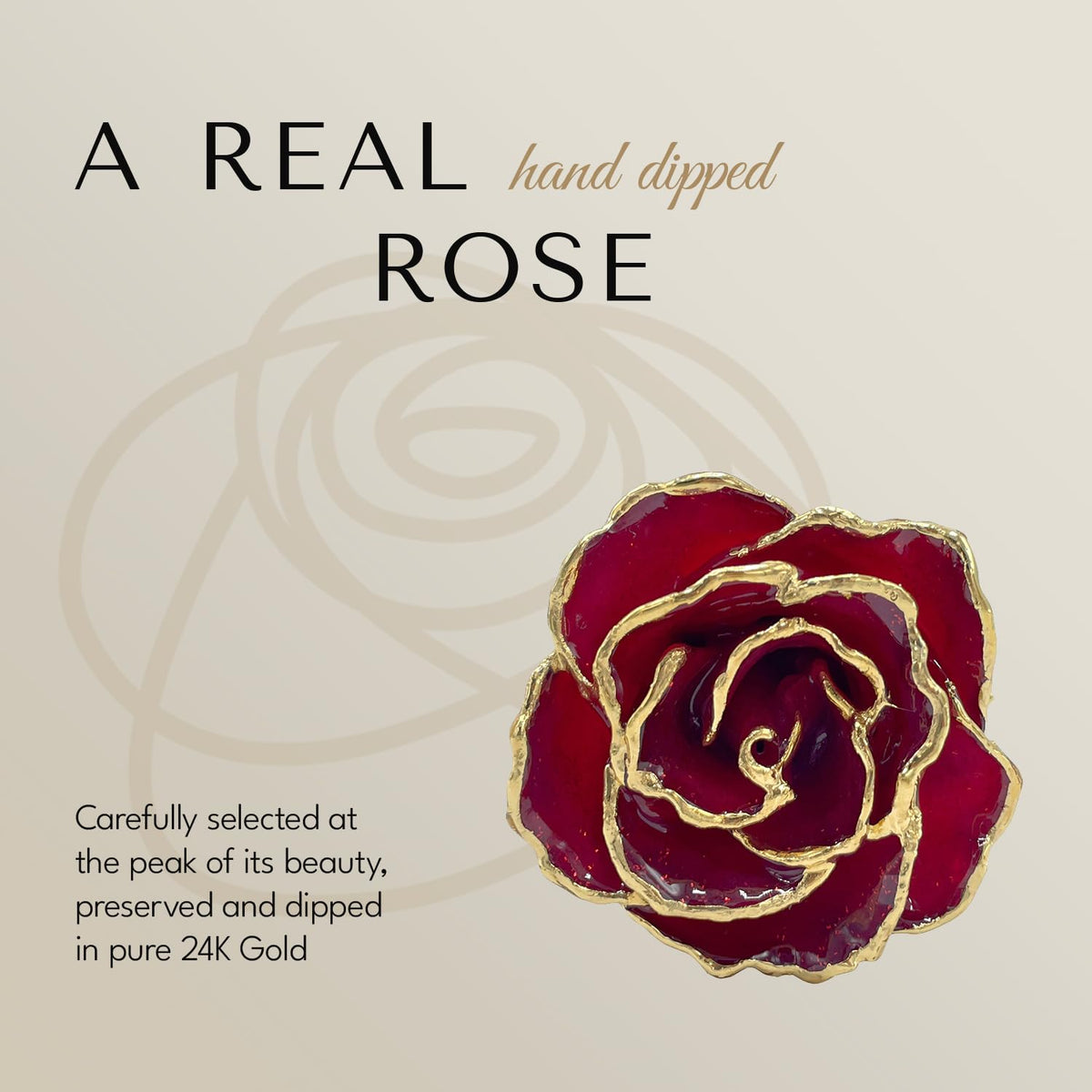 Forever Rose Hand-Dipped in 24K Gold, Ruby Red-Inspired July Birthstone with Sparkles, Real Rose in Luxury Gold Gift Box & Clear Glass Bud Vase –Perfect Ready to Gift for July Birthday or Any Occasion