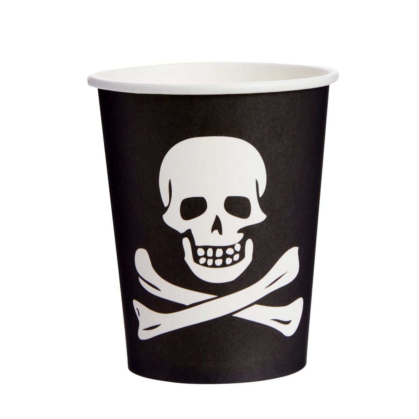 Juvale 144-Piece Skull Birthday Party Set - 24 Disposable Pirate Party Plates, Napkins, Cups & Cutlery for Birthday Decorations and Halloween Decor