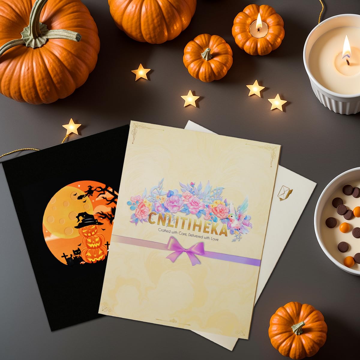 CNLITIHEKA Spook Pumpkin Halloween Cards, Pop Up Halloween Cards, Pumpkin Card, 3D Halloween Greeting Cards for Kids, Family, Friends, Envelope Included.