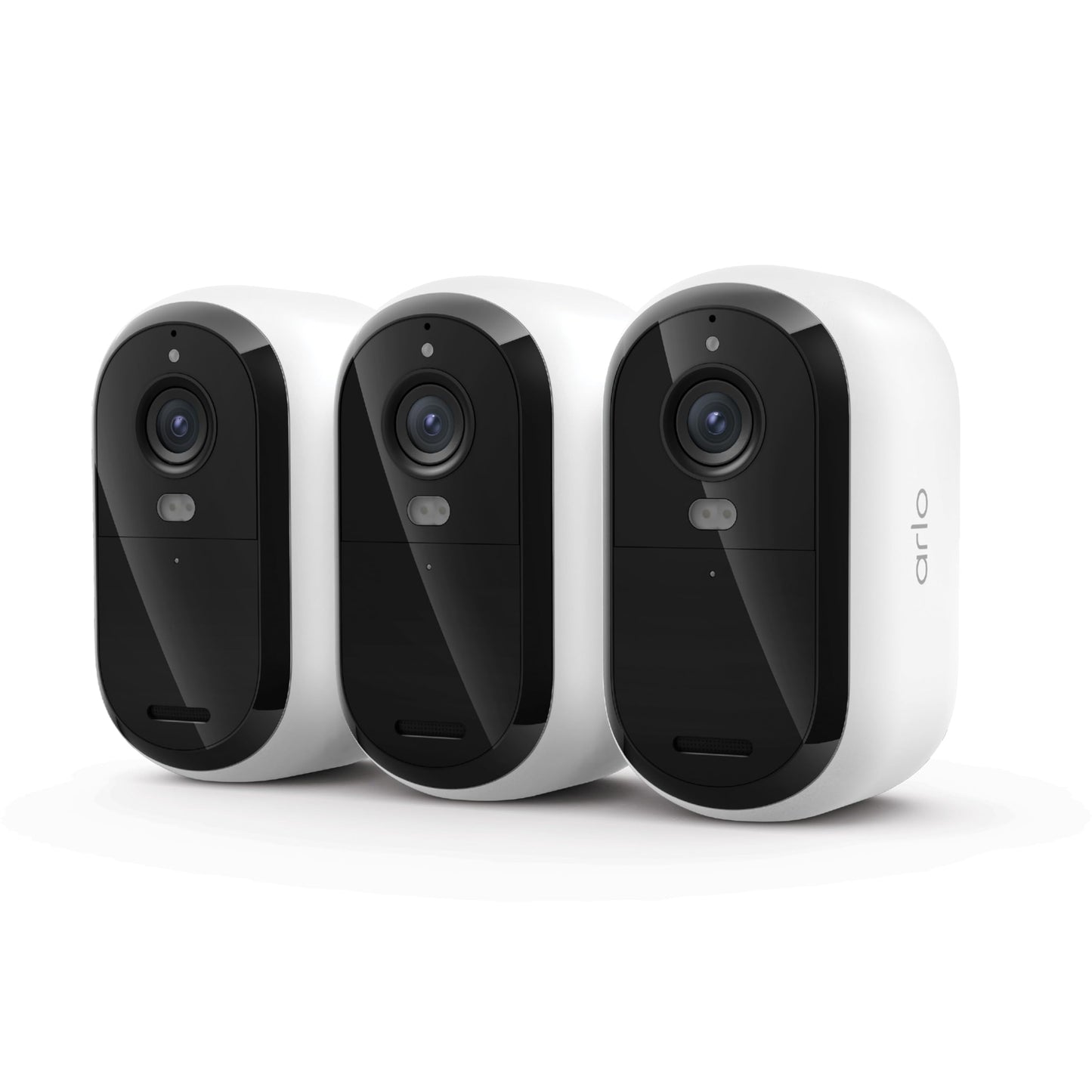 Arlo Essential Security Camera Wireless Outdoor 2K (3rd Gen, 2025 Release) - Battery Power, Person Recognition, Package Detection, Animated Preview, 1-Month Trial of Secure Plan, 3 Cam, White