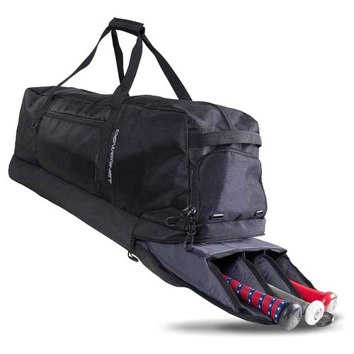 PowerNet Pro Bat Vault Duffle, Softball & Baseball Duffle Bag with Removable Padded Compartment Fits 34 Inch Bats, Hook Baseball Gear Bag to Fence