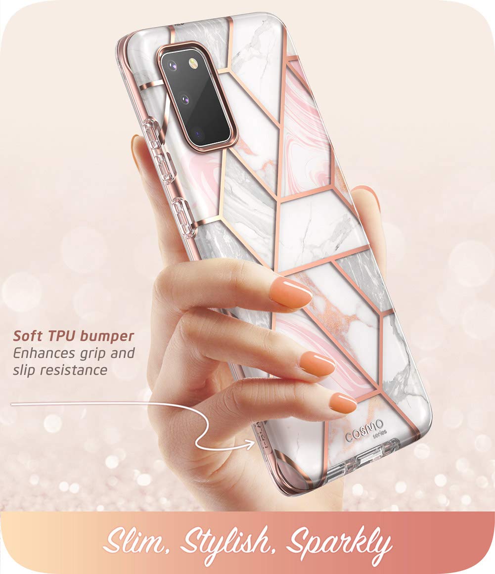 I-Blason Marble Case For Samsung Galaxy S20 Fe 5G | Cosmo Series, 2020 Release, Built-In Screen Protector, Slim, Stylish, Protec