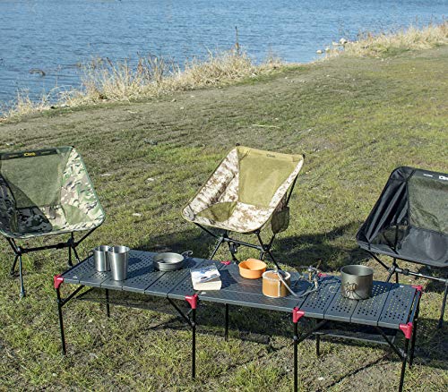 iClimb 1 Extendable Table and 1 Anti-Sinking Large Feet Chair Bundle, Ultralight Compact for Single Adult Outdoor Backpack...