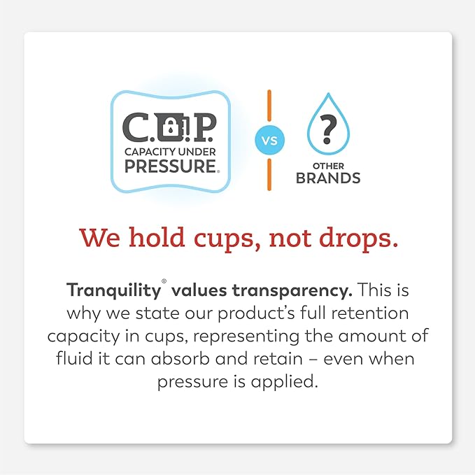 Tranquility TopLiner Disposable Booster Pads, Super (15" x 4.25"), Flow-Through Design with Adhesive Strip for Max Absorption, Adult Unisex, 25ct Bag