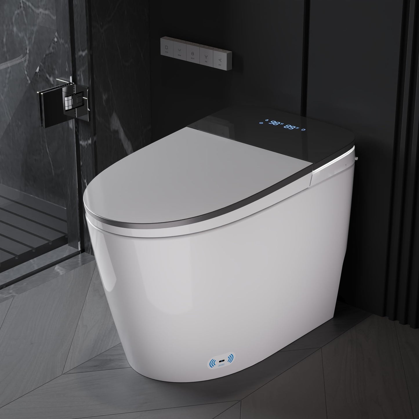 DeerValley Smart Toilet with Bidet Built in, Voice Control, Spa Wash, Auto Open/Close, Pump Assisted, Water Filter, Foam Shield, Dryer, Deodorization, ADA Height Japanese One-Piece Toilet for Bathroom