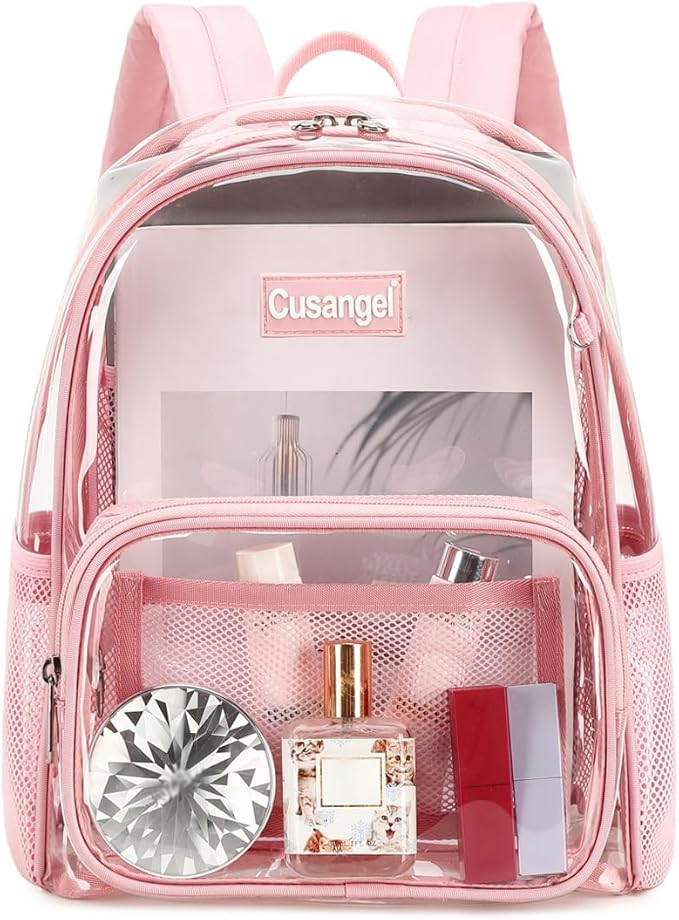 Cusangel Clear Backpack Stadium Approved 12×6×12,TPU Transparent Backpacks Plastic See Through Bag, Clear Bag for Concert ...