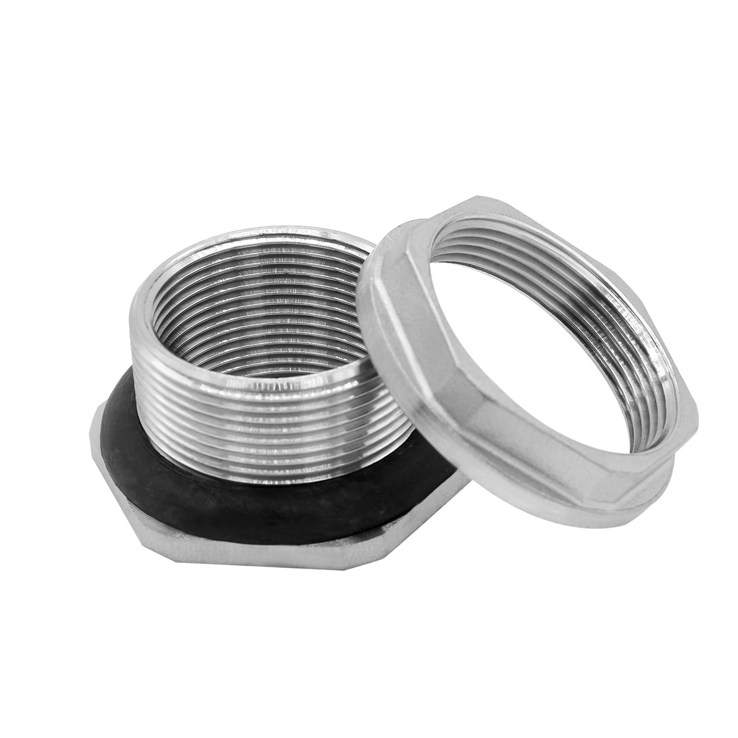 Beduan 1.5" Female Bulkhead Water Tank Connector Stainless Steel Thru-bulk Fitting