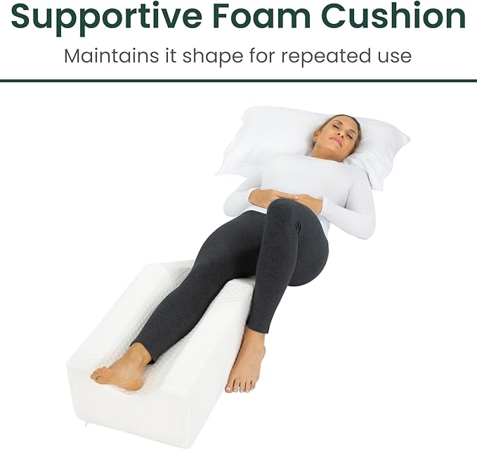 Xtra-Comfort Leg Elevation Pillow- Leg Wedge for Knee, Swelling, Elevation, After Surgery Must Haves - Post Surgery, Knee Pain Relief - Breathable for Knee, Ankle and Foot - Improve Blood Circulation