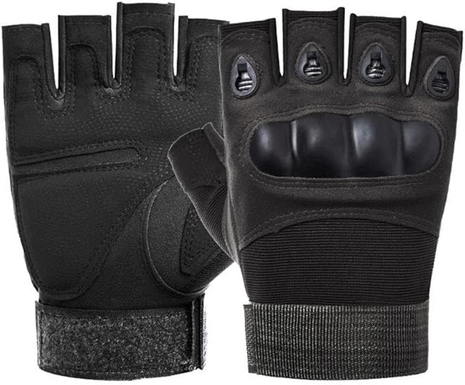 Outdoor Tactical Hard Knuckle Gloves Army Fingerless Gloves Paintball Airsoft Combat Riding Hiking