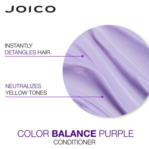 Joico Color Balance Purple Shampoo & Conditioner Set | Eliminate Brassy and Yellow tones | For Cool Blonde or Gray Hair