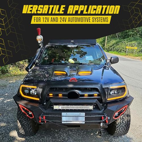 SAN YOUNG LED Light Bar Kits, (2) 20 Inch Slim Light Bars, (4) 4 Inch LED Pods, (2) Wiring Harness, 12V 24V Car Truck ATV ...