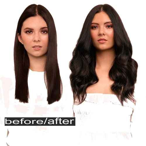 Hair Extensions 20 Inch Hair Extensions Real Human Hair Chocolate Brown to Caramel Blonde Straight Hair Extension Human Hair Extension Transparent Fish Line Invisible Hairpiece
