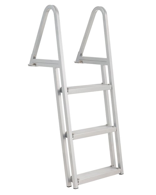 CO-Z 3 Step Removable Dock Ladder, Pontoon Boat Ladder with 350lb Load, Aluminum Swim Ladder with Wide Step & Nonslip Tread, Quick Release Dock Stair for Lake Swimming Pool Marine Boarding