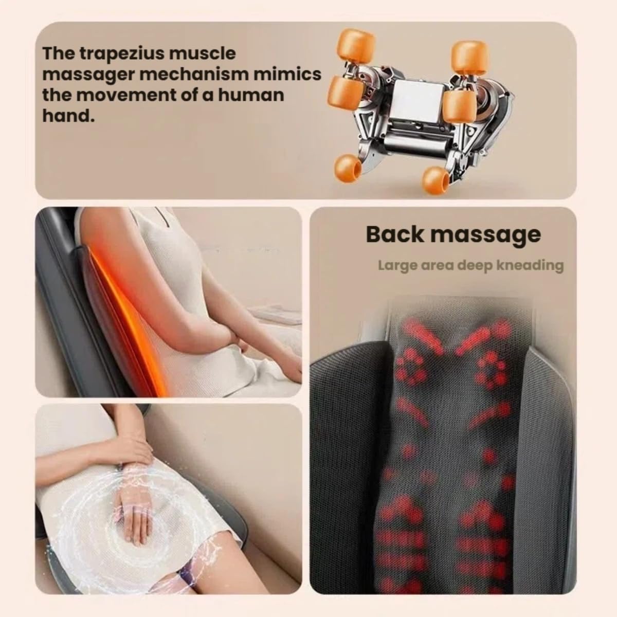 ＴＩＺＹＦＦ Back and Neck Massager, Gifts, Massage Seat, Shiatsu Massage Chair with Heat and Vibration for Neck, Back, Shoulders, Use at Home and Office, Black