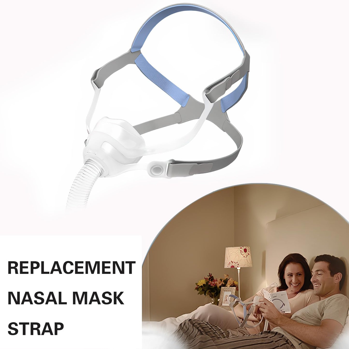 AICANMOU Replacement Universal Nasal Guard Headgear, Replacement Headgear for Mirage FX Nasal Guard, Breathing Machine Accessory for Mirage FX Elastic Fabric Strap (Headgear Only)