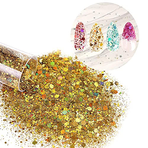 Chunky and Fine Glitter Mix, Estanoite 36 Colors Chunky Sequins & Fine Glitter Powder Mix, Cosmetic Makeup Flakes for Face...