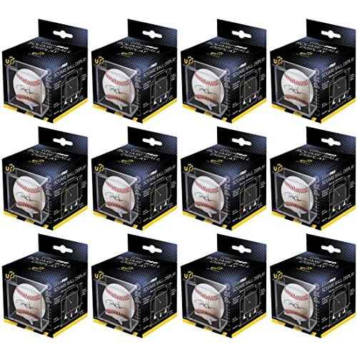 Ultra Pro 12 Square Baseball Display Holder w/Stand UV Protection New Lot Set (12 Baseball Cube Bundle)
